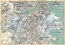 Cambridge, Brighton, Brookline, Roxbury, Dorchester, South Boston, Massachusetts State Atlas 1909